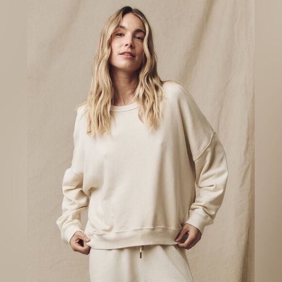THE GREAT. The teammate sweatshirt in washed white size 0 - Picture 1 of 7